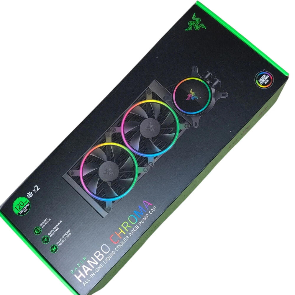 Razer Hanbo Chroma 240mm AIO Liquid CPU‎ Cooler ARGB RGB Fans Intel AMD Black